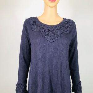 Style Co Lace-Applique Top Dark Grape  K#45